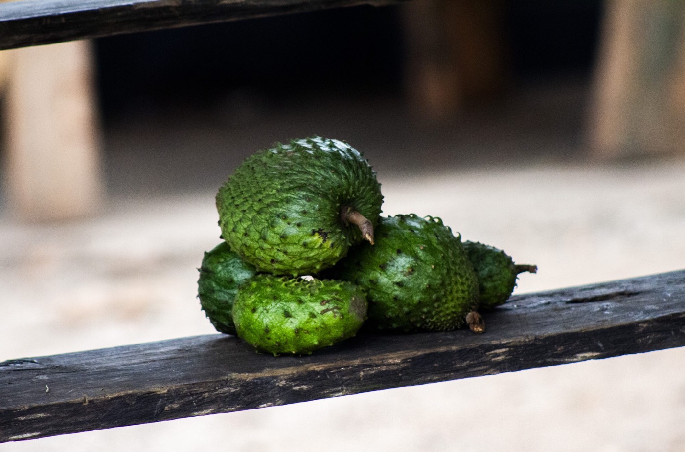 Soursop fruit displayed at a market